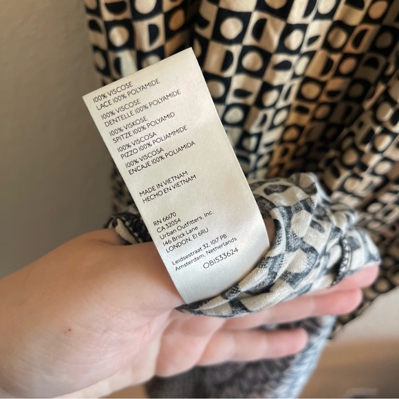 NWT Free People Marley Maxi Dress Beige Combo V Neck Boho Side Slit Womens Small - Picture 11 of 11